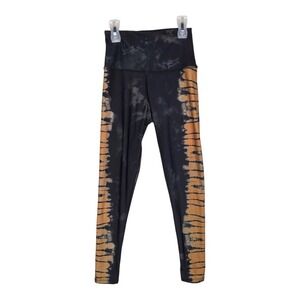 ONZIE Graphic High Rise Midi in Bronze Tie Dye Yoga Leggings Women's Size XS